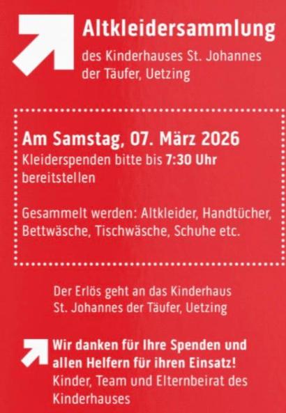 Altkleidersammlung 2026