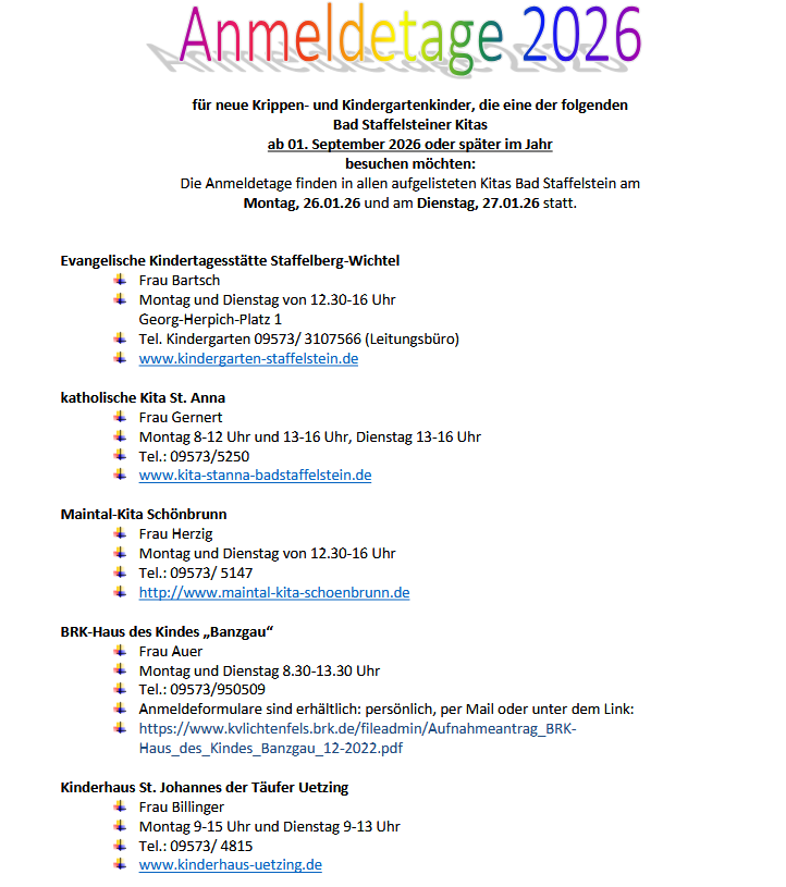 Anmeldetage 2026